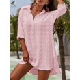thumbnail image 4 of PULLIMORE Womens Swimsuit Coverups Swiss Dots Bikini Swimwear Beach Cover Up Dress Shirt (S, Pink), 4 of 7