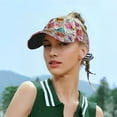 thumbnail image 4 of Disketp Skulls and Roses Sun Visors for Women Men Unisex Tennis Golf Visor Hat Adjustable Summer Hats Sport Outdoor Visor Hat UV Protection Cap, 4 of 6