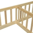 thumbnail image 5 of Double Twin Size Floor Beds with Fence and Guardrails Design, Solid Wood Double Twin Platform Bed for 2, Montessori Floor Beds for Boys Girls Teens, No Box Spring Needed, Easy Assembly, Natural, 5 of 7