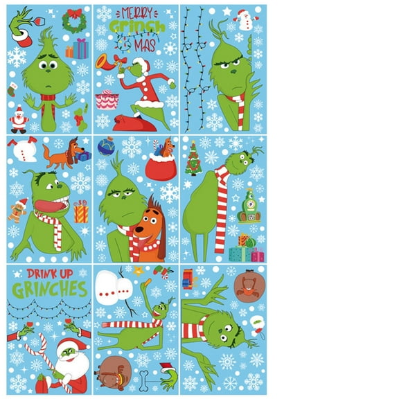 Christmas Decorations Window Clings, Upgraded Static Christmas Window Stickers, for Car Office Home School Christmas Party Supplies Winter Holiday Decorations