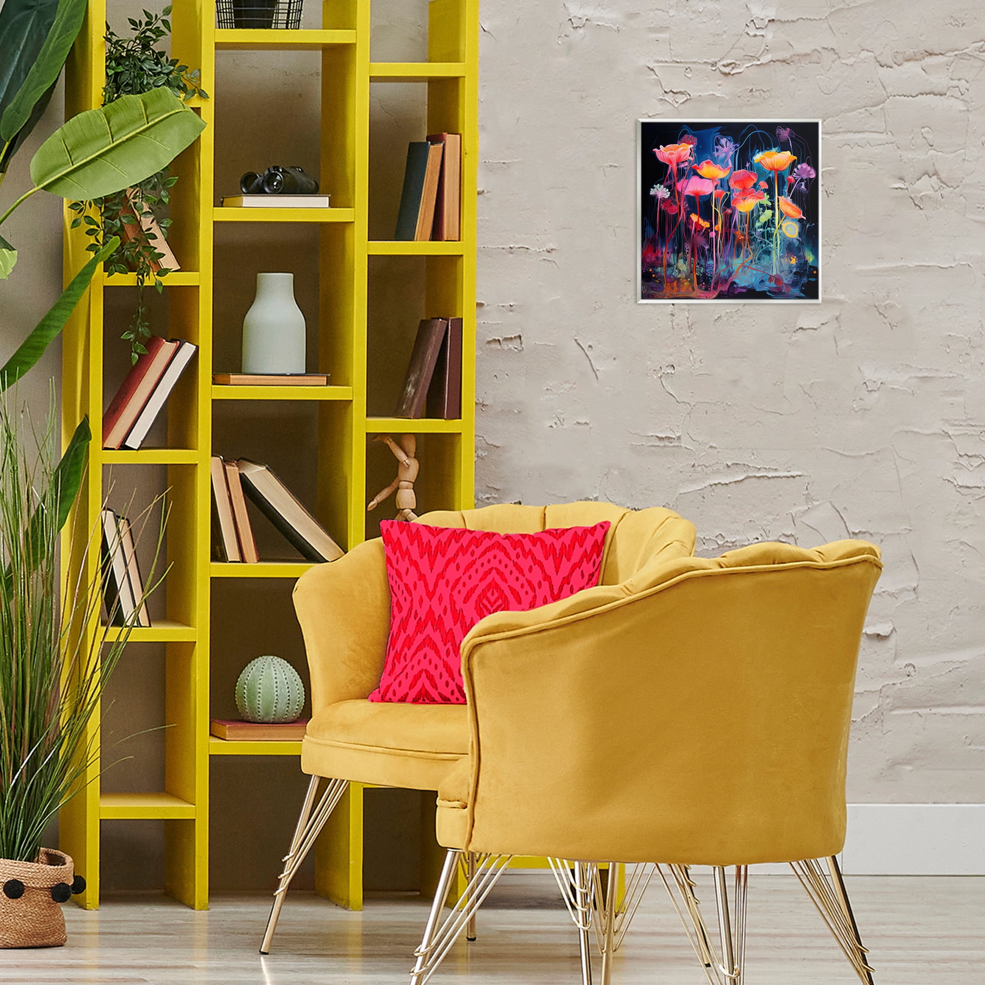 Stupell Industries Abstract Hued Blossoms Abstract Painting Unframed Art Print Wall Art, 12 x 12
