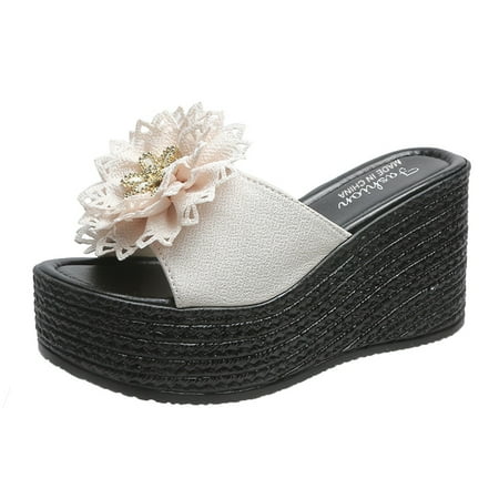 

Wiueurtly Knot Fashion Beach Wedges Sandals Shoes Toe Womens Open Roman Slippers Women s Wedges Boot for Women Leopard Tights Toddler
