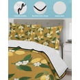 thumbnail image 4 of Quilts Twin-XL Size Bedding Set, Lemons Leaves Lightweight Quilted Comforter, Summer Fruits Floral Botanical Brown Soft Reversible Bedspread Coverlet with Pillow Covers for All Season, 68" x 98", 4 of 7
