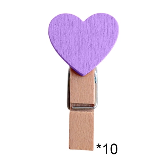 Valentine’s Day Heart-Shaped Wooden Photo Clips – 10pcs Decorative Mini Clothespins for Photo Wall, Crafts & Gift Wrapping