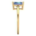 thumbnail image 3 of 2 ctw Solitaire Anniversary Ring for Women | Emerald Cut Blue Moissanite | Hyperallergenic Solid 18K Yellow Gold, 3 of 5