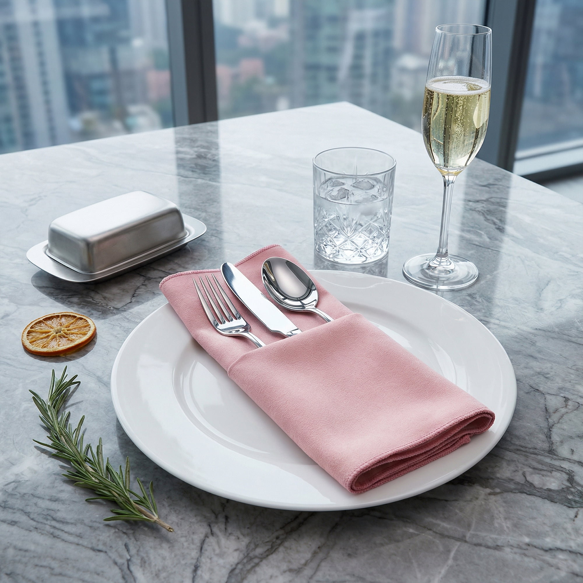 Unique Bargains 12Pcs Reusable Table Dinner Napkins Rose Gold 12x12inch