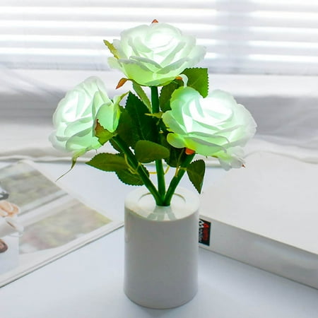 

Qdahuk Simulated Bouquet LED Night Light DIY Small Table Lamp Bedroom Bedside Lamp Sense Lamp Decoration Desktop Decoration White
