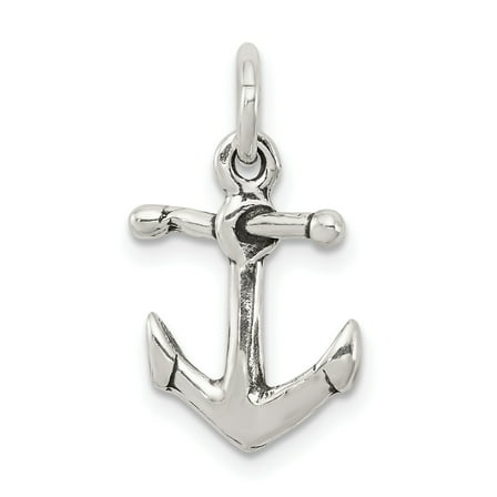 925 Sterling Silver Antiqued Anchor Charm Pendant