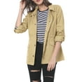 thumbnail image 1 of INSPIRE CHIC Veste Utilitaire pour Femme Unie à Taille Coulissante avec Poches à Rabat, 1 of 6