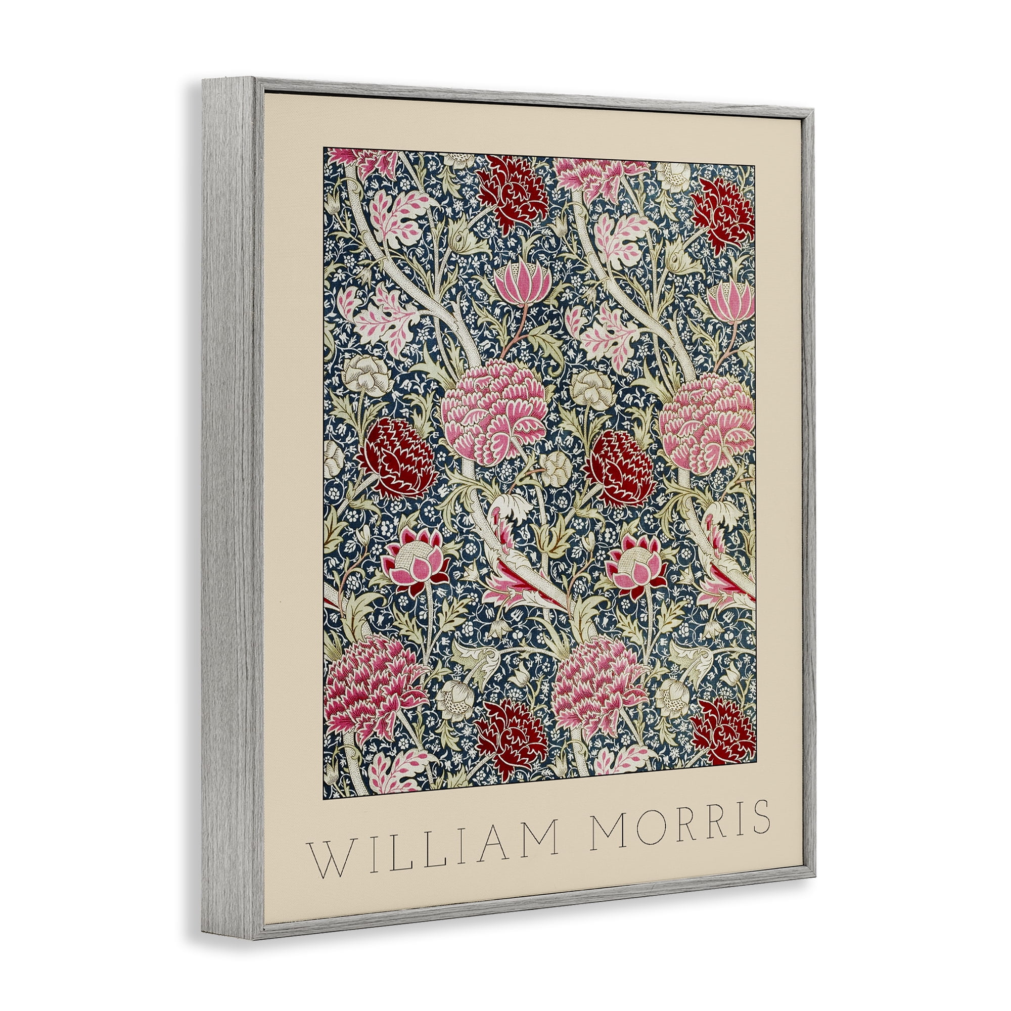 Stupell Industries Ornate Intertwined Flower Classic Gray Framed Giclee Art, design by Lil' Rue