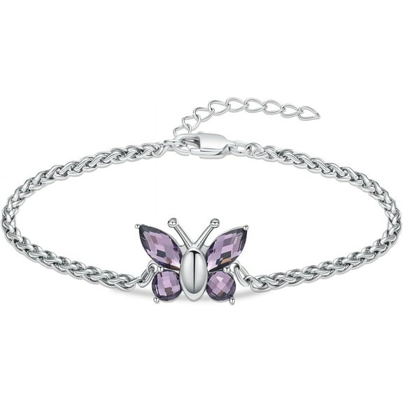 Cremation Jewelry Butterfly Urn Bracelet for Human Ashes for Women Adjustable Memorial Keepsake Link Bracelet