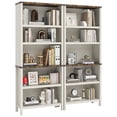 thumbnail image 2 of FIAKOA 71” Tall 5-Tier Bookcase Set of 2, Wooden Freestanding Display Bookshelf with Adjustable Shelves for Home Office Bedroom, White, 2 of 8