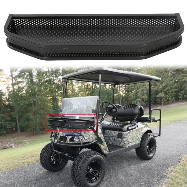 Front Clay Cargo Basket Black for EZGO TXT Golf Cart w/ Mounting