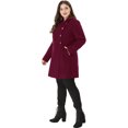 thumbnail image 4 of Women's Plus SizeLine Turn Down Collar Double Breasted Coat Burgundy 2X, 4 of 6
