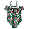 thumbnail image 3 of GYRATEDREAM Girls One Piece Swimsuits Off Shoulder Bathing Suits for Kids Summer Beach Swimwear UPF 50+, 11-12 Years, 3 of 5