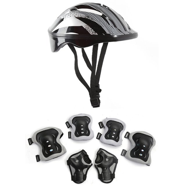 Juego de equipo de protección deportiva para bicicleta, 7 Uds. Con muñequeras para niños, transpirable, 48-55cm