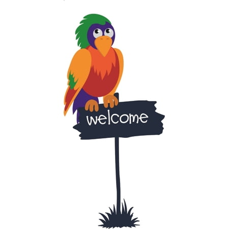 Living Room Art Welcome Home Office Door Sign With Parrot On Top Bird Animal 12 X 30 Inches
