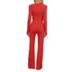 thumbnail image 3 of Conjuntos de salón para mujeres INSPIRE CHIC, top corto de manga larga, pantalones de campana con pliegue, pijama casual de 2 piezas, XL, gris claro, 3 of 6