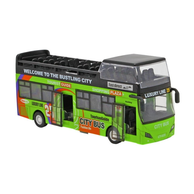 Bus Toy City BUSEN abre las puertas de la pieza de colección del vehículo de simulación Verde