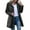 Black, variant on Uaswgudfs Women's Mid-Thigh Stand Collar Trench Coat - Tailored Fit Snap Button Placket Flap Pockets Smooth Fabric​