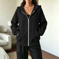 thumbnail image 6 of Women's Casual Drawstring Zip Up Hoodie with Pockets Ladies Lightweight Full Zipper Sweatshirt Jacket Soft Pullover Hoody Coat, 6 of 6