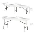 thumbnail image 3 of Outsunny Ensemble de Table de Pique-Nique en HDPE avec Table à Bière et 2 Bancs pour 6, Blanc, 3 of 10