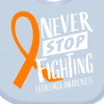 thumbnail image 4 of Inktastic Never Stop Fighting Leukemia Awareness Orange Ribbon Boys or Girls Baby Bib, 4 of 4