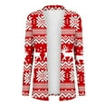 thumbnail image 6 of WXLWZYWL Christmas Cardigans for Women Loose Fit Open Front Cardigan Cute Reindeer Long Sleeve Lightweight Draped Sweater Outwear, 6 of 6
