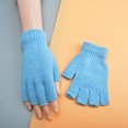 thumbnail image 2 of UJNDER Wool Half Finger Gloves Knitted Solid Color Warm for Men and Women Autumn Winter B One Size, 2 of 3
