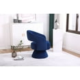 thumbnail image 2 of Velvet Swivel Accent Chair, Modern Round Barrel Chair with Swivel Base and Wooden Frame for Adult, 25.6 Inch Upholstered Armrest Chair for Living Room, Bedroom and Apartment, Blue, 2 of 9