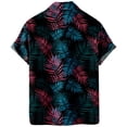 thumbnail image 4 of Camisas Para Hombre Manga Larga Regular Fit Camisa de manga corta creativa suelta informal con estampado digital 3d de flores y hierba de moda de verano (Pink, 3XL), 4 of 5