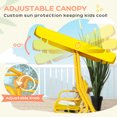 thumbnail image 4 of Qaba Kids Patio Swing, 2-Seater Outdoor Porch Swing Bench with Adjustable Canopy, Safety Belt for Patio, Garden, Poolside, Balcony, Yellow, 4 of 9