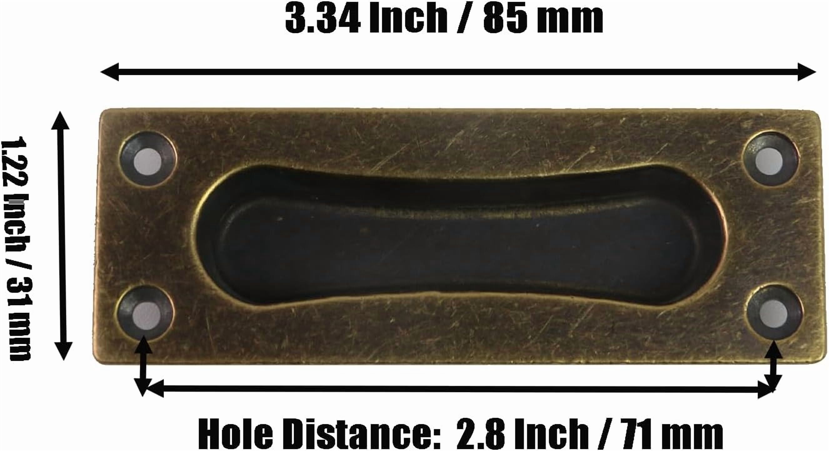 2 Pcs Door Edge Pull,Antique Recessed Finger Pulls for Sliding Door,Cabinet Drawer Closet Handles