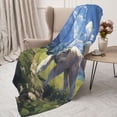thumbnail image 3 of Disketp Blue Sky Dog Cozy Flannel Fleece Throw Blanket: Has a velvety texture for All Seasons - Perfect for Women, Men, & Kids"60"x50", 3 of 6