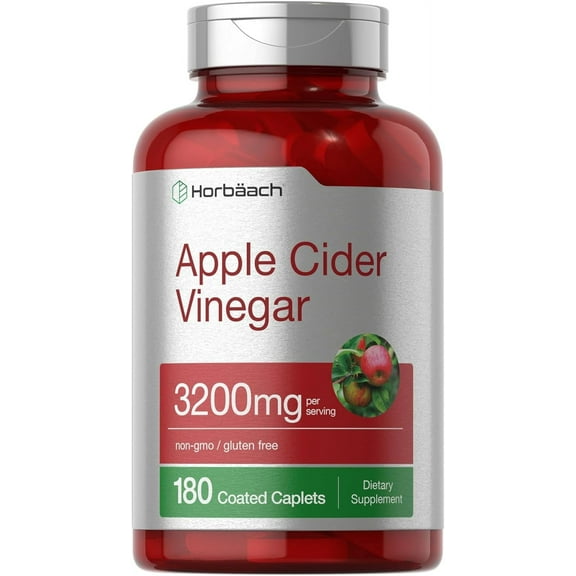 Apple Cider Vinegar Pills 3200mg | 180 Vegetarian Caplets | for Men and Women | by Horbaach