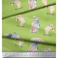 thumbnail image 2 of Soimoi Modal Satin Fabric Cycle,Rabbit & Bear Kids Printed Craft Fabric by the Yard 42 Inch Wide, 2 of 2