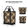 thumbnail image 2 of Large Capacity Insulated Tote Bag16.1×13.4×7.5in Thermal Insulation And Easy To Clean Strong Bearing Capacity Can Be Reused Argyle Plaid Khaki_2, 2 of 8