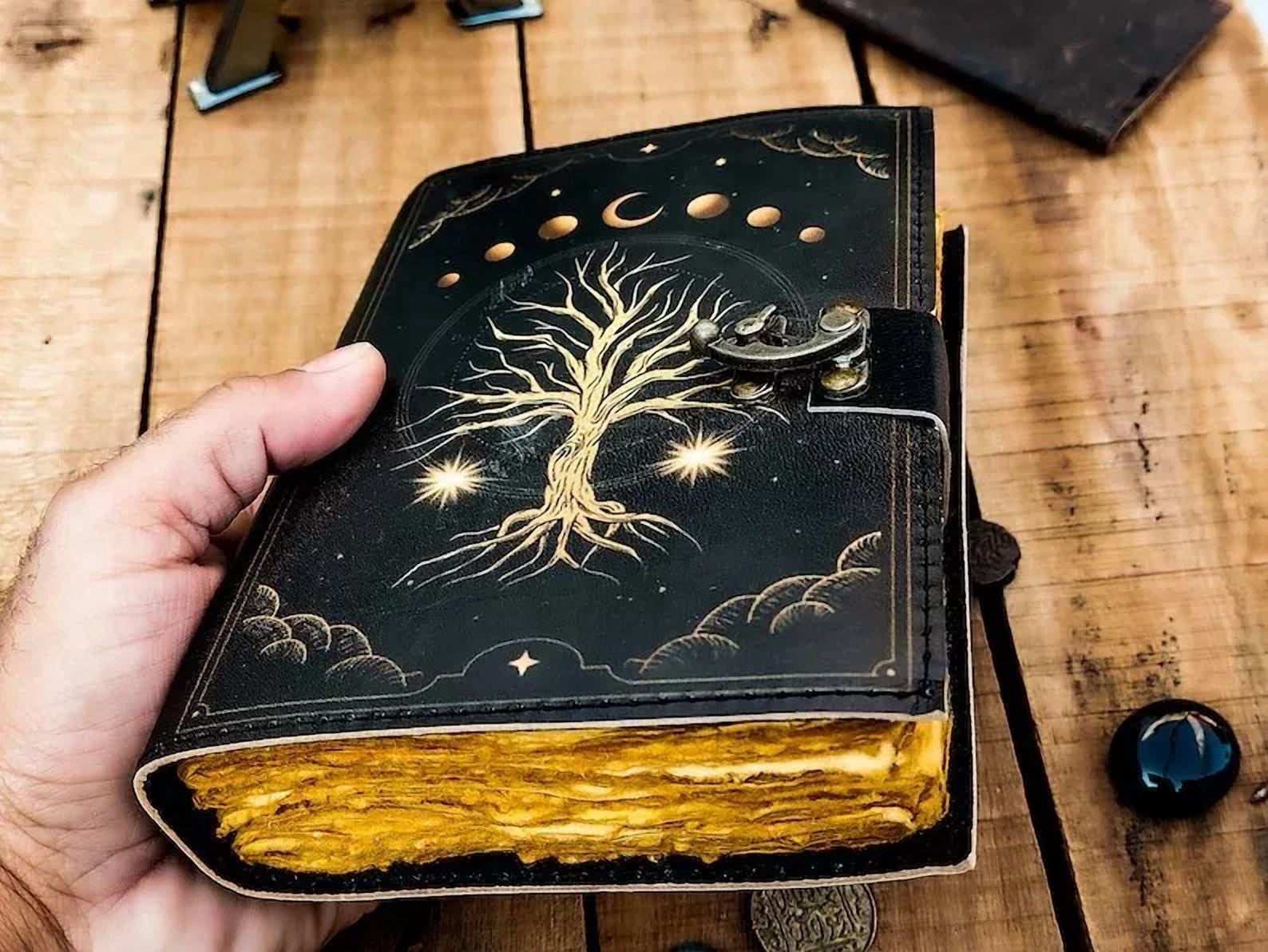 Vintage Leather Journal grimoire Celtic Witch mother Leather Book of Shadows New