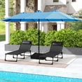 thumbnail image 3 of 15x9ft Large Double-Sided Rectangular Outdoor Twin Patio Market Umbrella with light and base- blue, 3 of 7