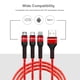 thumbnail image 3 of Cable de carga USB 3 en 1 Línea de cargador múltiple Tipo C Reemplazo de conector micro USB para iPh Abanopi Rojo, 3 of 7