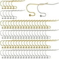 thumbnail image 2 of 1box 160pcs 2 style 316 Surgical Stainless Steel Earring Hooks Shepherd's Hook Ear Wires Golden & Stainless Steel color 21x12mm Pin: 0.6mm 80pcs/style, 2 of 9