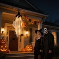 thumbnail image 7 of VORJELT 1.5M Hanging Ghost with Pumpkin Candy Bag - LED Light-Up Outdoor Halloween Decor, Spooky Porch Ornament for Yard and Party White, 7 of 7