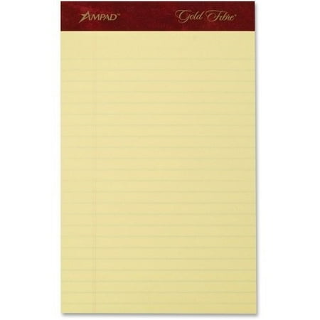 Ampad Legal Pad - ampad 20029 gold fibre writing pads, jr. legal rule, 5 x 8, canary, 50 sheets, 4/pack