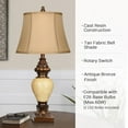 thumbnail image 6 of MIDOQIN Table Lamps Set of 2, Vintage Bedside Lamps with Faux Silk Bell Shades, Rustic Farmhouse Nightstand Lamp, 6 of 6
