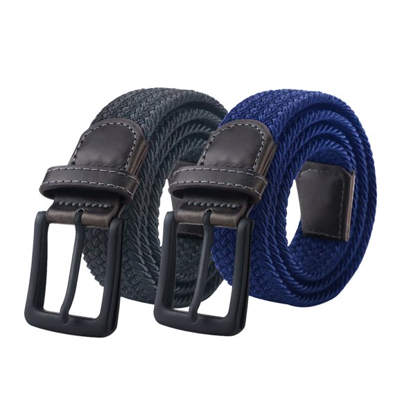 Maikun Ceinture pour Hommes, Ceinture Élastique pour Hommes, Ceinture Tressée Noire&Bleue