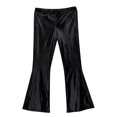 thumbnail image 5 of Runhomal Mens Shiny Metallic 70's Disco Dude Pants Costume Flared Bell Bottom Leggings Long Trousers Black S, 5 of 7
