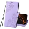 thumbnail image 2 of for iPhone 16 Pro Wallet Case with Credit Card Holder, Flower Pattern Flip PU Leather Stand Shockproof Protective Phone Cover for iPhone 16 Pro Magnetic Clasp Purse Case, Purple, 2 of 10