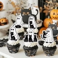 thumbnail image 3 of 36Pcs Ghost and Cat Cupcake Topper Halloween Cat Party Decorations Black and White Cat Animal Decor for Halloween Horror Cartoon Baby Shower Birthday Party Bachelorette Party Decor Supplies, 3 of 7