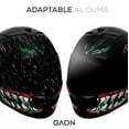 thumbnail image 2 of Casco para Motociclista Hombre o Mujer con Vicera Integral Retractil NO AbatibleVerde/Rojo - XG, 2 of 5