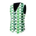 thumbnail image 6 of Men's St. Patrick's Day 3-Piece Suit Set with Green Clover Print, Button Closure, Classic Tailored Fit for Formal Events, 6 of 7
